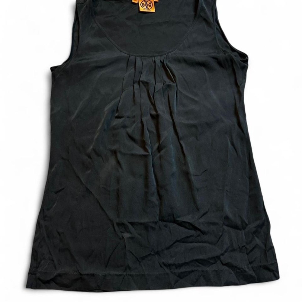 Black Tory Burch sleeveless top with pleated‎ detail size 4